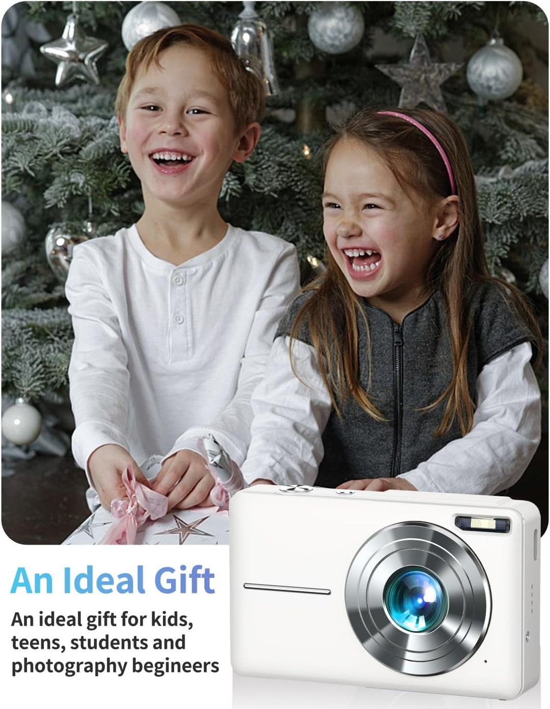 Cámara digital FHD 1080P para niños con zoom de 16X, tarjeta antivi...