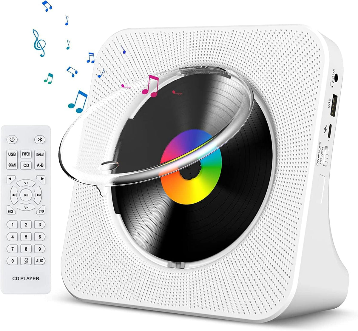 Gueray Reproductor de CD portátil Bluetooth para escritorio para el hogar