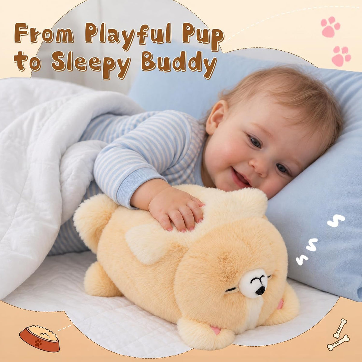 Corgi - Juguete de peluche, juguete sensorial interactivo