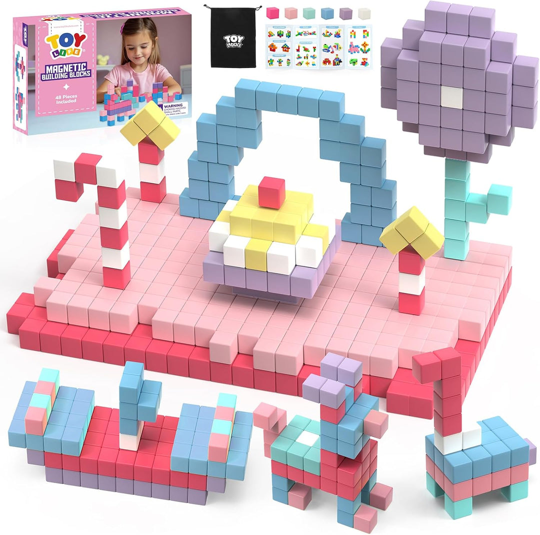 TOY Life Bloques magnéticos primarios, juego STEM de 64 piezas, eda...