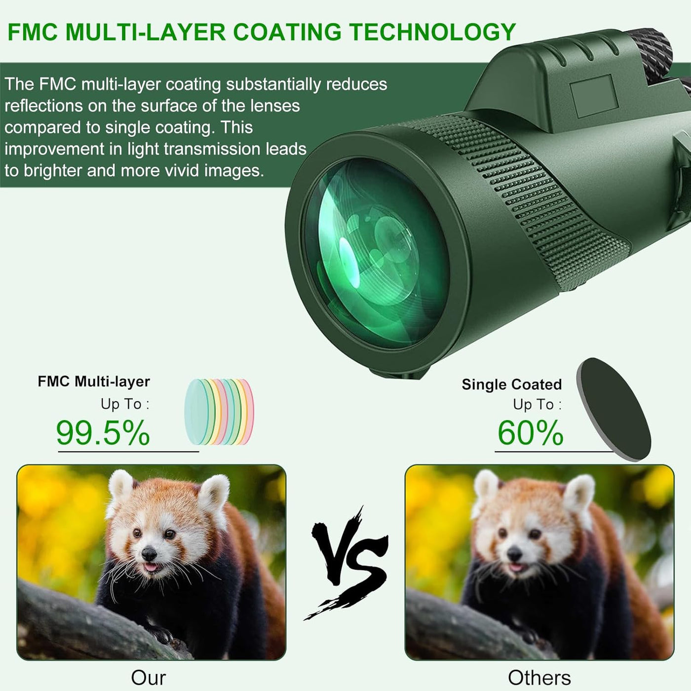 tigeberst Telescopio monocular monoculares para adultos