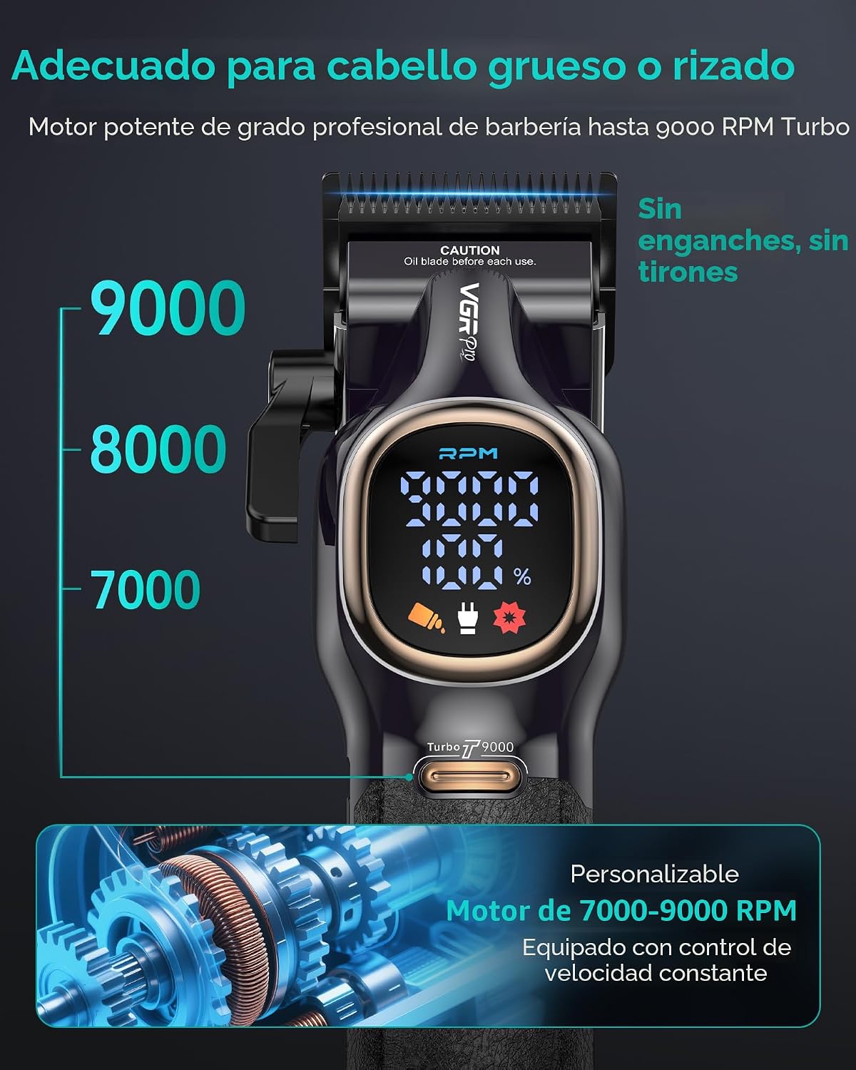 VGRPRO Cortadora de pelo profesional para hombres, cortadora de pel...
