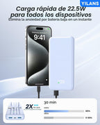 YILANS Cargador portátil 50000mAh, banco de energía de 22.5W con 4 cables, Azur