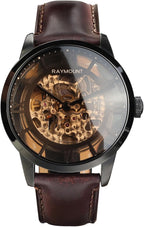 FORSINING Reloj automático para hombre con movimiento mecánico, esfera de esqueleto y correa de cuero