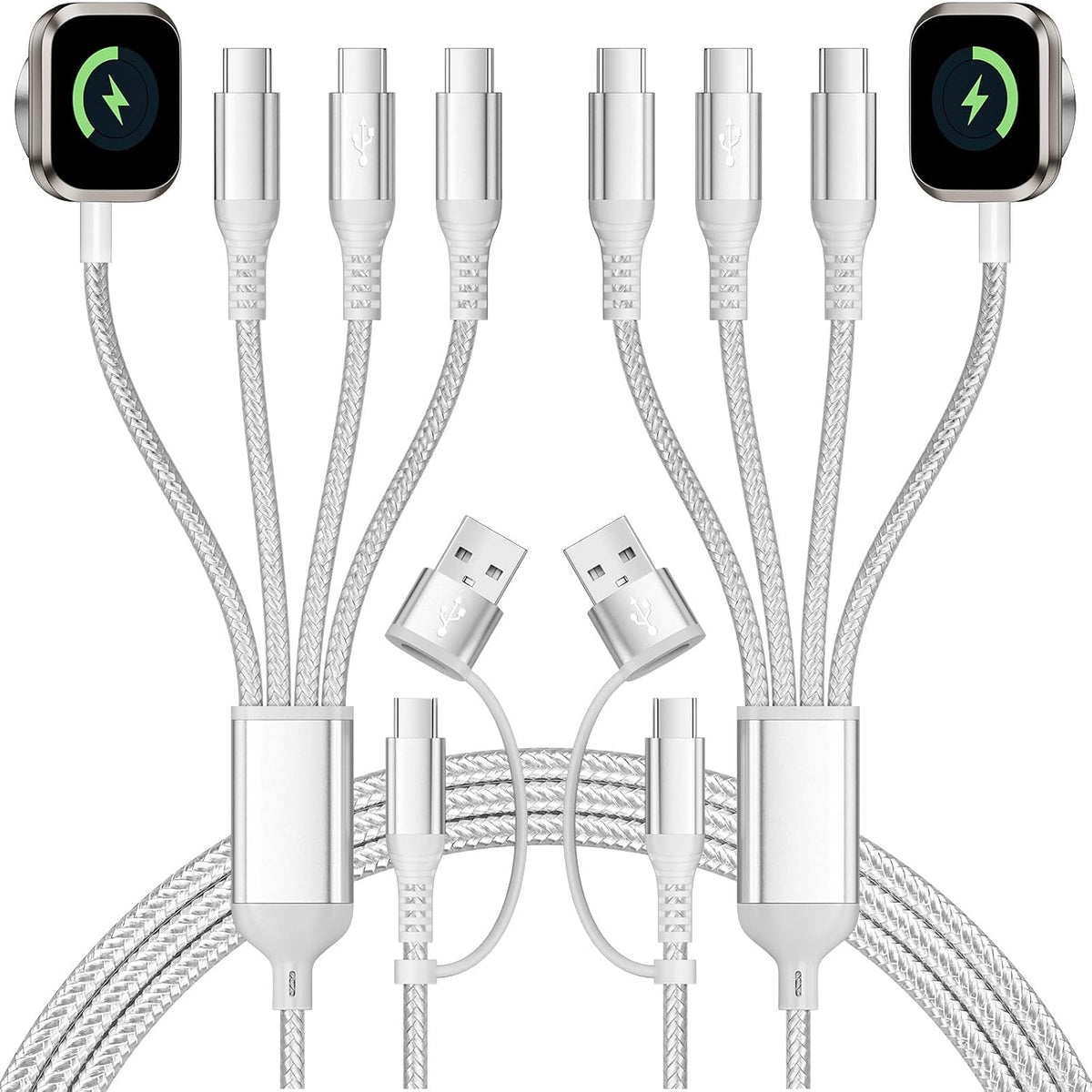 Cable de carga múltiple USB-C 3 para teléfono iWatch Charger/Car Travel