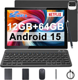 IWEGGO Tableta Android 15, 10 pulgadas 12GB RAM+64GB ROM Tablets co...