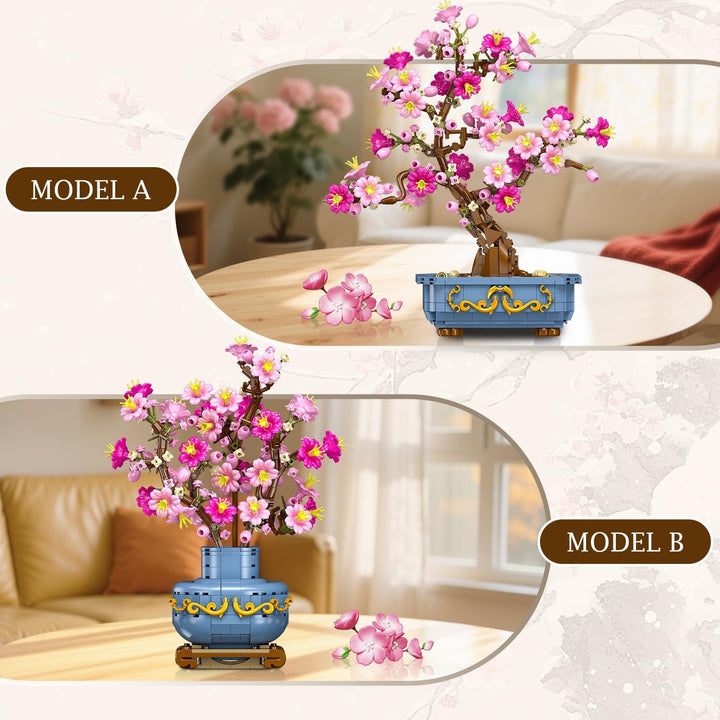 HOGOKIDS Juego de construcción de bonsái de flores de