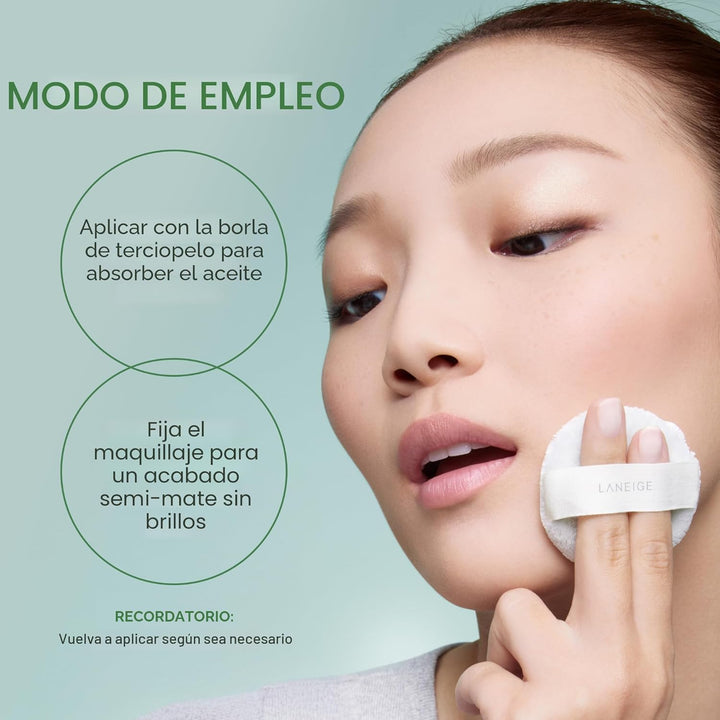 LANEIGE Neo Difuminador Polvo: Compacto de Control de Aceite Corean...