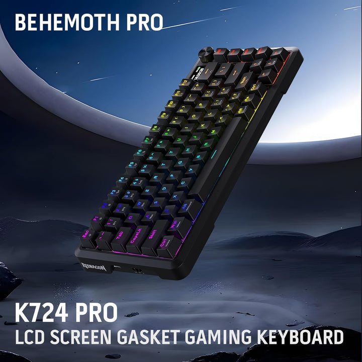 Redragon K724 PRO Wireless Gasket Gaming Keyboard w\/Hype Screen &a...