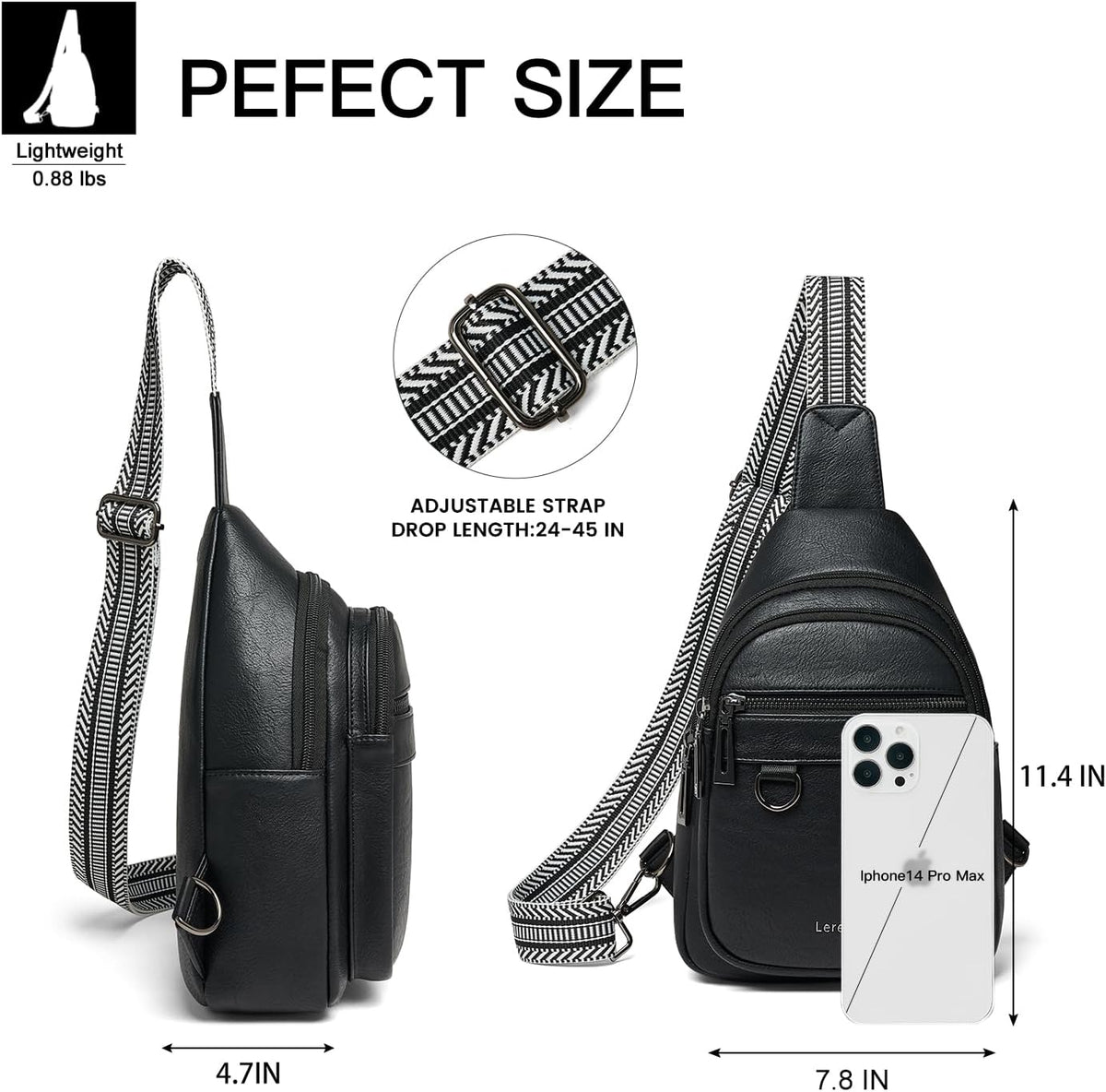 Bolso bandolera de 7L para mujeres y hombres, de cuero vegano, bolsos cruzados, riñonera, monedero, mochila sobre el hombro, bolsa antirrobo de viaje