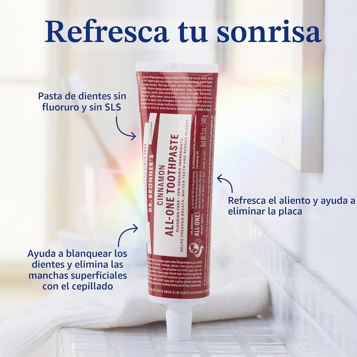 Dr. Bronner\u2019s Pasta de dientes todo en uno \u2013 Canela, 5 on...