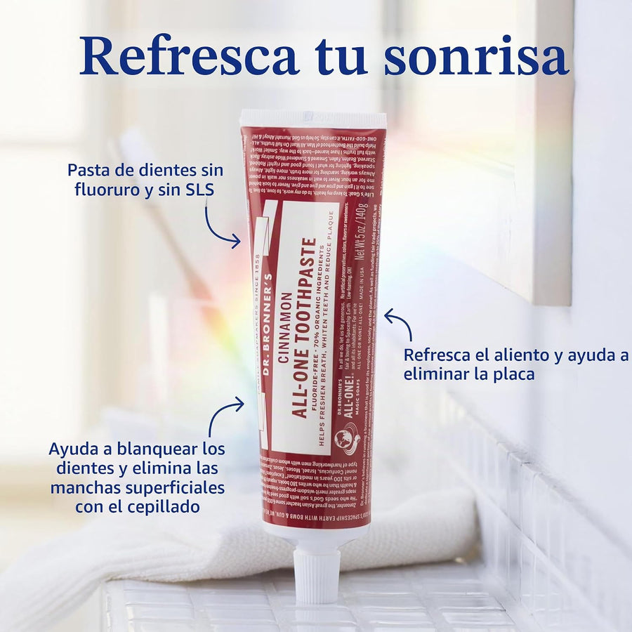 Dr. Bronner\u2019s Pasta de dientes todo en uno \u2013 Canela, 5 on...