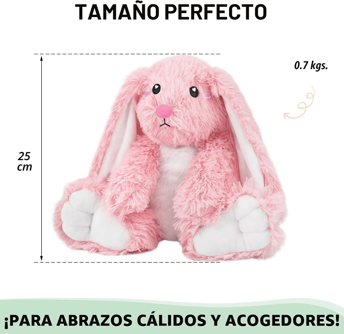 Happy Fuel - Peluche de conejo para microondas, Conejo rosa