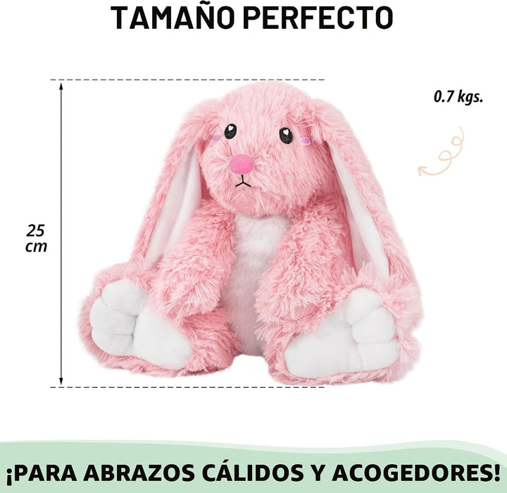 Happy Fuel - Peluche de conejo para microondas, almohadilla térmica...