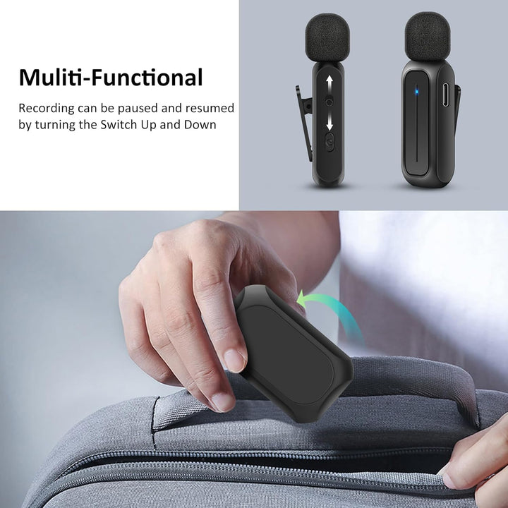Ecomxia 2 Piezas Micrófono de Solapa Inalámbrico para iPhone iPad A...