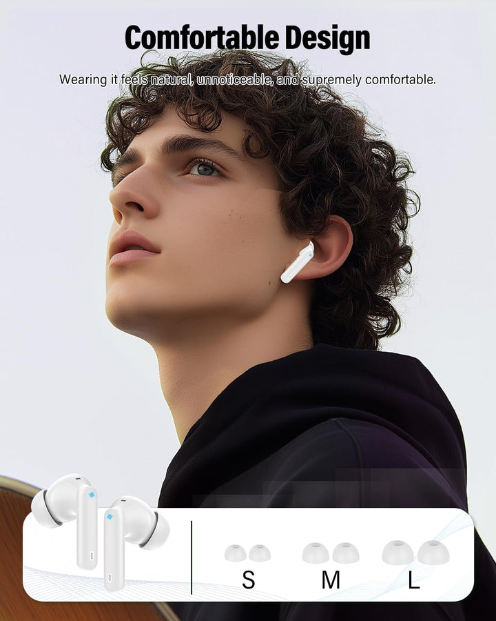 Auriculares inalámbricos, Bluetooth 5.4, estéreo de bajos, auricula...