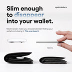 SPOTMINDERS Apple MFi - Cartera para tarjetas de crédito con certificación MFi Pro, paquete de 4 unidades (solo iOS) funciona con Apple Find My Tarjeta de seguimiento recargable para billetera IP68