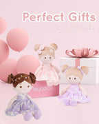 LeyaDoll Muñeca de bebé suave de felpa (40,6 cm), Daisy Girl-púrpura