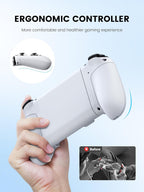 Mocagen MC1 Controlador de Teléfono para iPhone y Android – Agarre ergonómico, baja latencia, compatible con funda, Controlador móvil Bluetooth con joysticks de efecto Hall, Turbo, compañero de viaje portátil para coche/ocio
