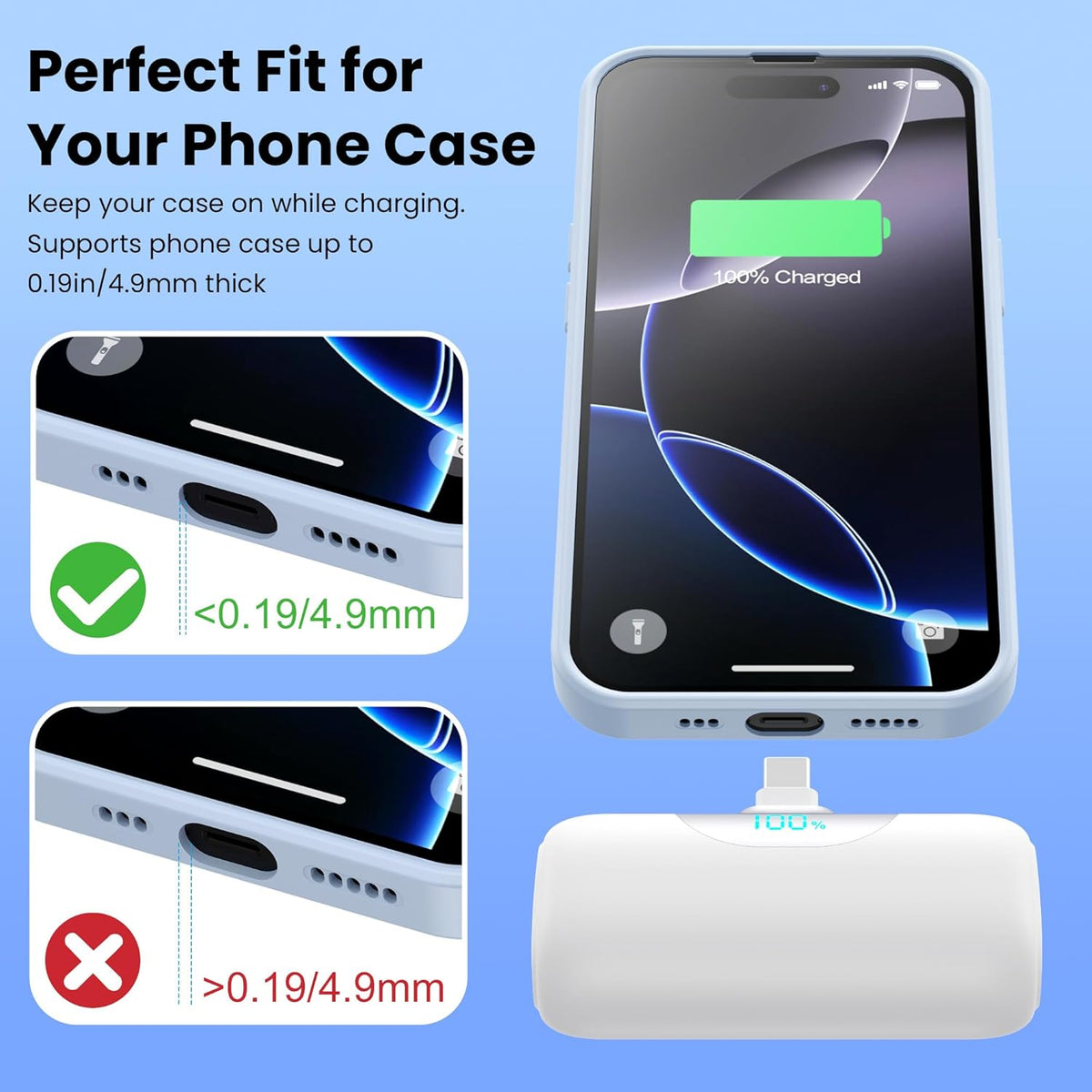 Cargador portátil mini para iPhone Serie 17\/16\/15, Banco de energ...