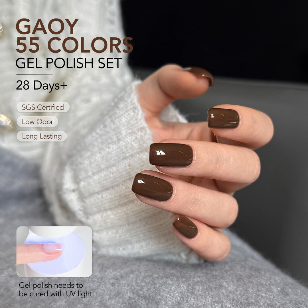 GAOY Juego de 60 esmaltes de uñas de gel, 55 colores para todas las...