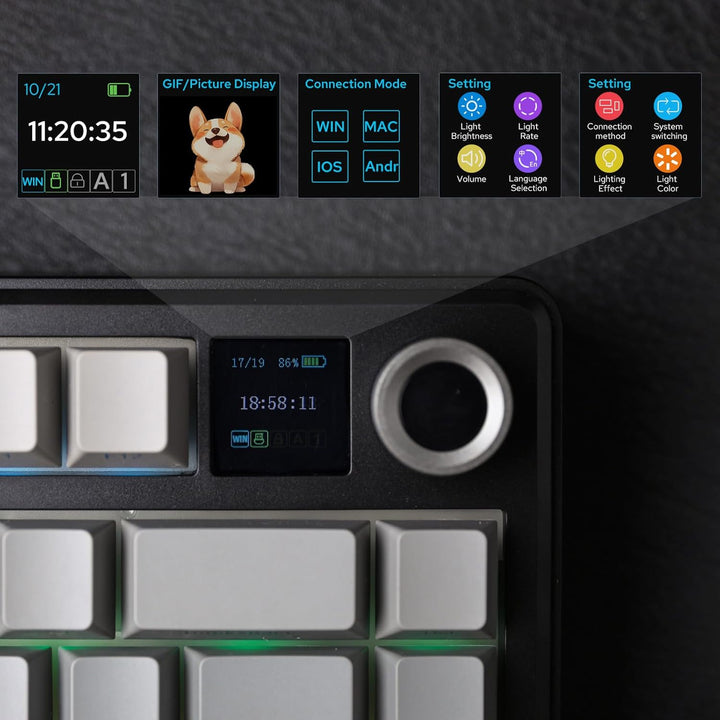 EPOMAKER X Aula F75 MAX - Teclado mecánico inalámbrico con pantalla...