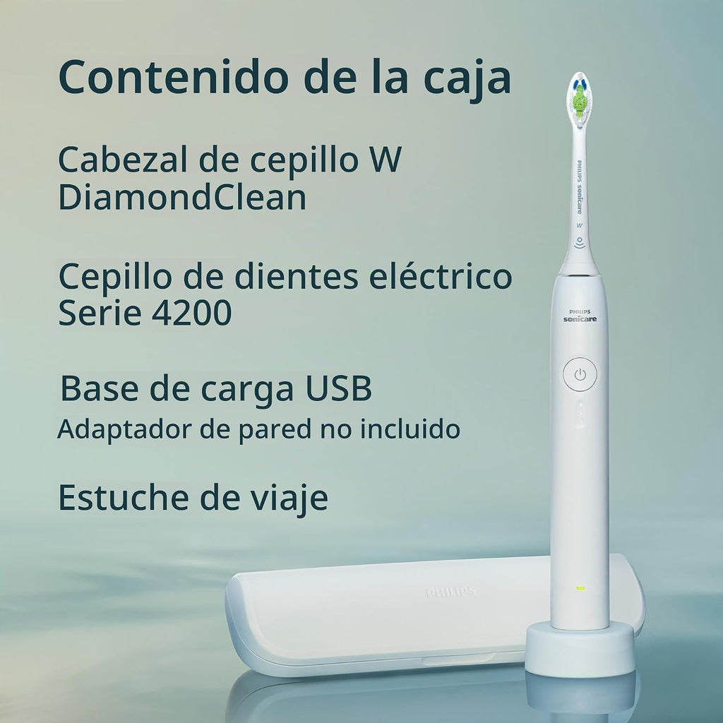 Philips Sonicare Cepillo de dientes eléctrico recargable 4200, 1 cabezal de