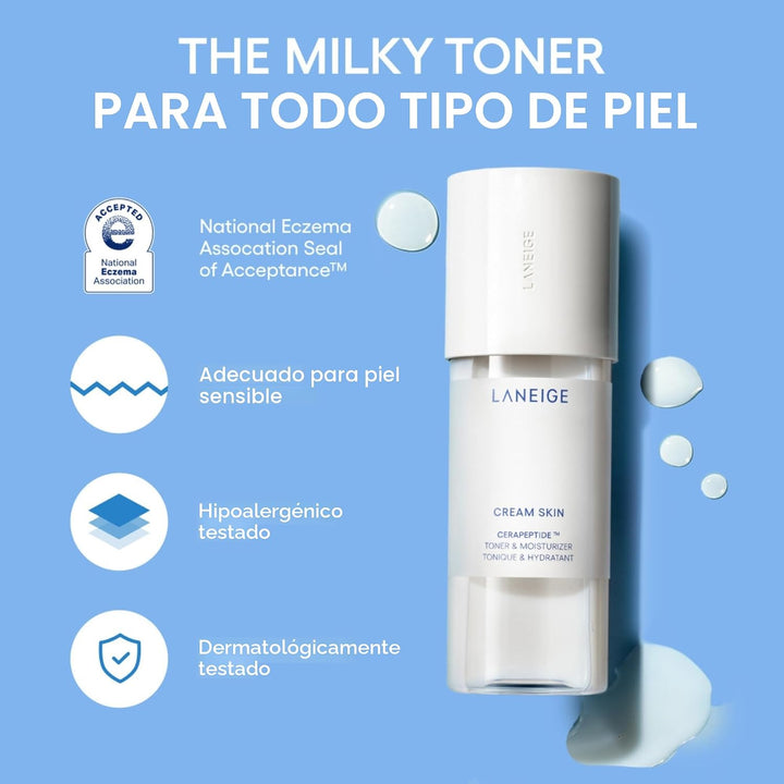 LANEIGE Tónico e hidratante para la piel en crema: Tóner lechoso co...