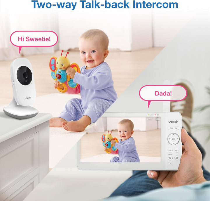 VTech Monitor de video para bebés con pantalla LCD a color de 7"...