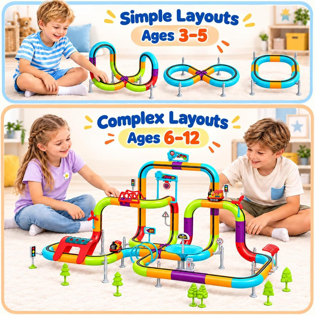 Juego de tren eléctrico para niños de 3, 4, 5, 6, 7, 8 años
