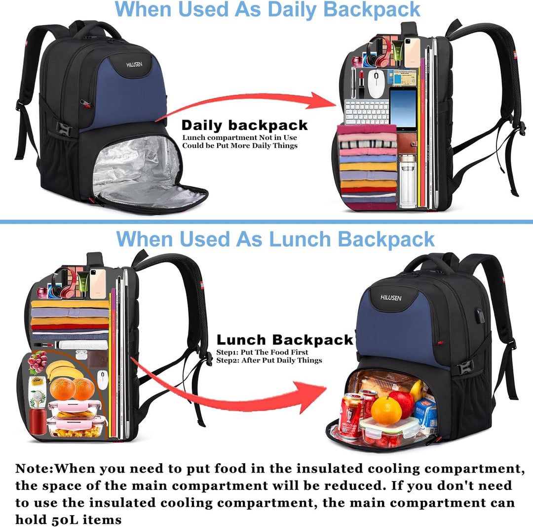 Mochila de almuerzo para hombres, mochila de almuerzo con enfriador...