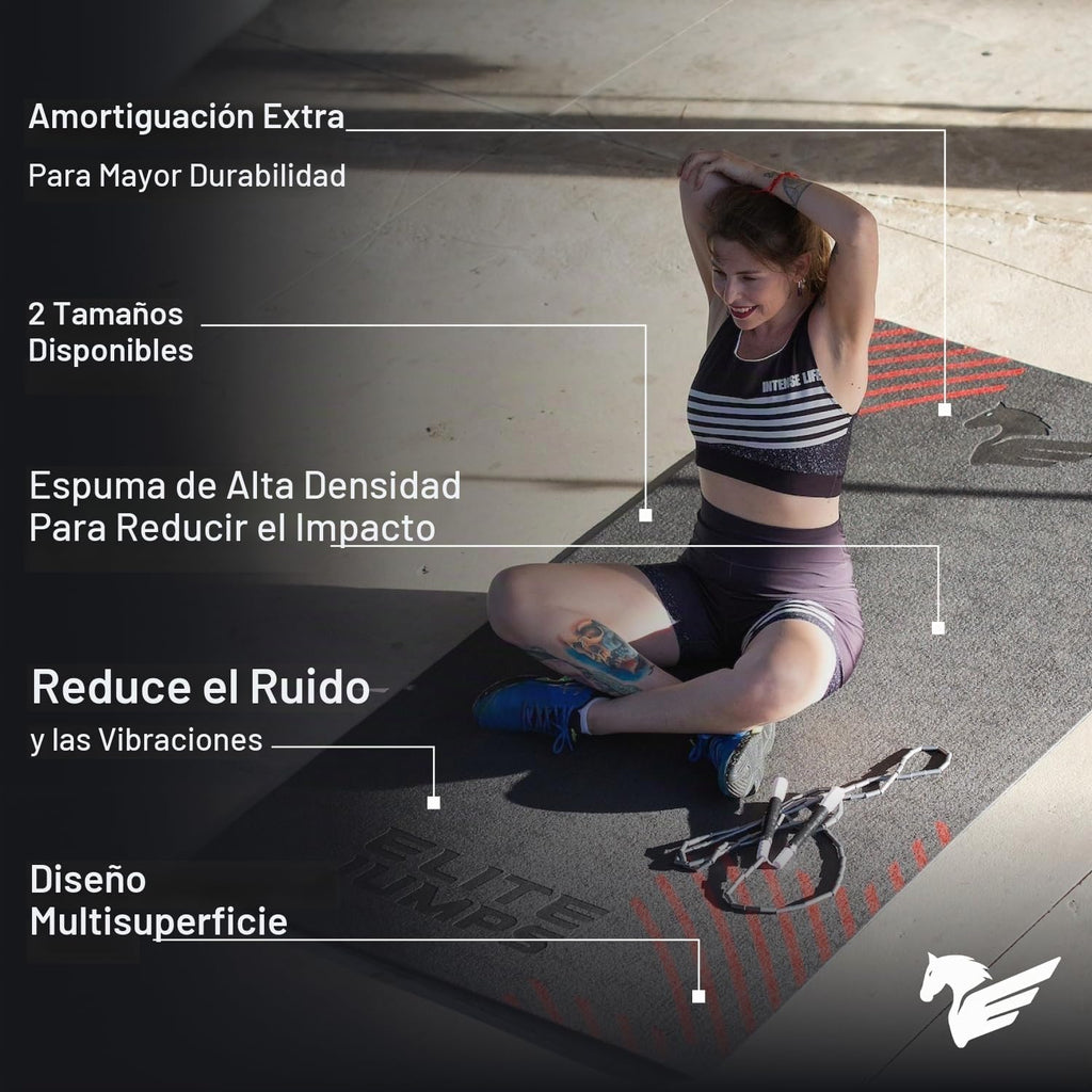 EliteSRS Jumps Premium - Alfombrilla antideslizante de gran formato para entrenamiento en casa, adecuada para todas las superficies