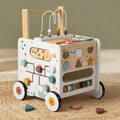 Wooden Baby Walker, Activity Cube Push Walker para Boys y Girls, Toddler Montessori Learning a Walk Toy con Adjustable Speed