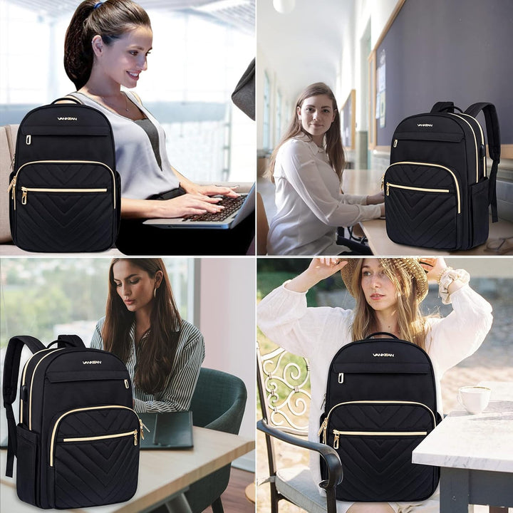VANKEAN Mochila para laptop de 15.6 pulgadas para mujeres y hombres...