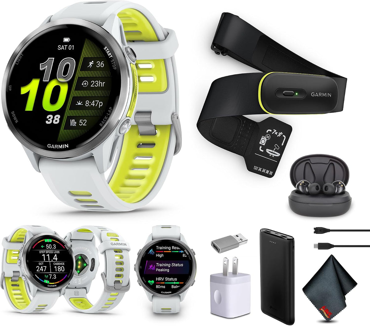 Garmin Paquete de reloj inteligente Forerunner 970 Pro, Titanio