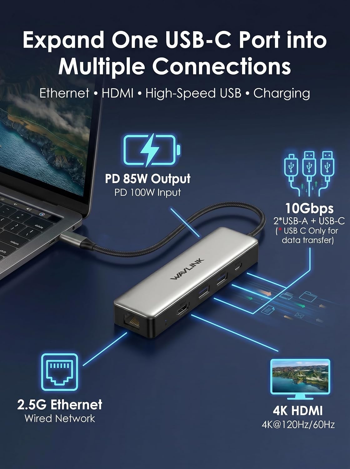 WAVLINK, WL-UHP3414pro, hub USB
