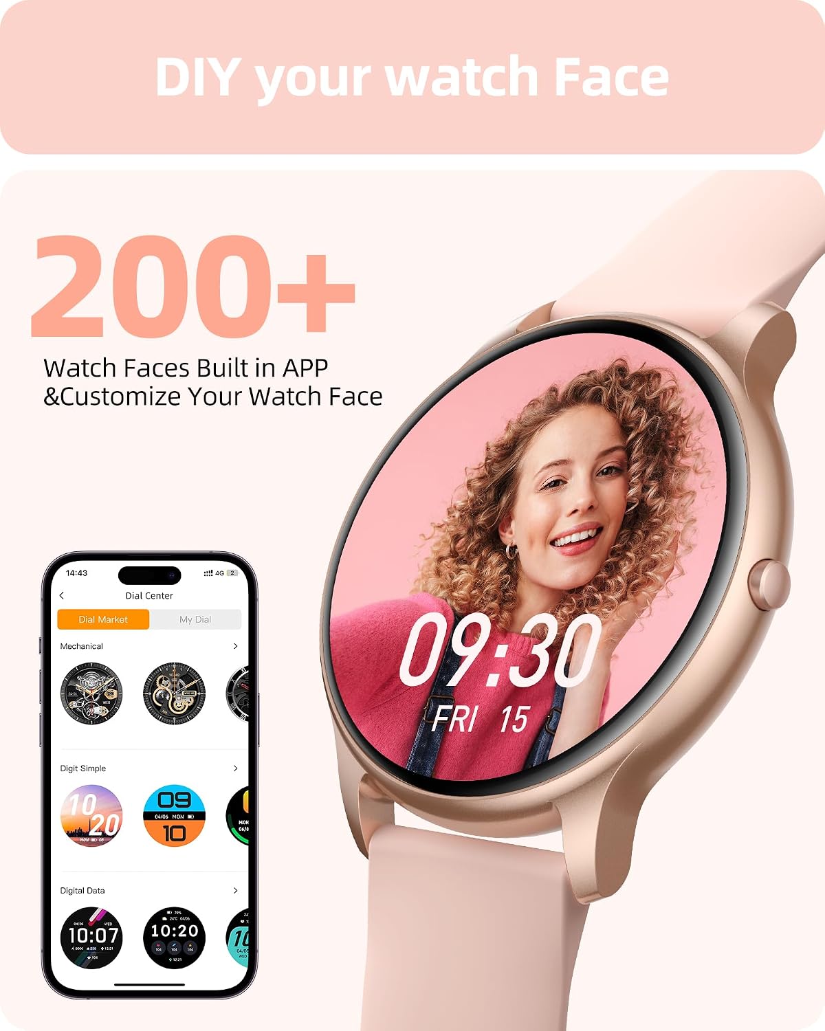 Parsonver Reloj inteligente para mujer (respuesta/hacer llamadas)