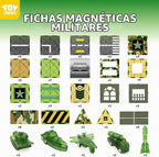 TOY Life - Juego de 58 piezas de azulejos magnéticos militares STEM para niños de 3 a 8 años