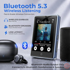 RUIZU Reproductor MP3 de 32GB con Bluetooth 5.3, pantalla táctil de 2.8" y altavoz