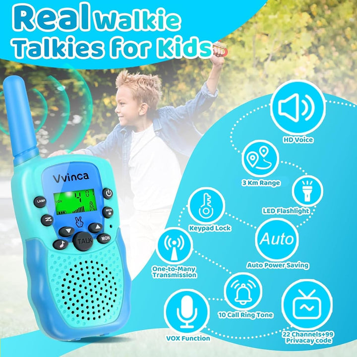 Vvinca Juguetes para Niños y Niñas de 5-7 Años, Walkie Talkies Reca...