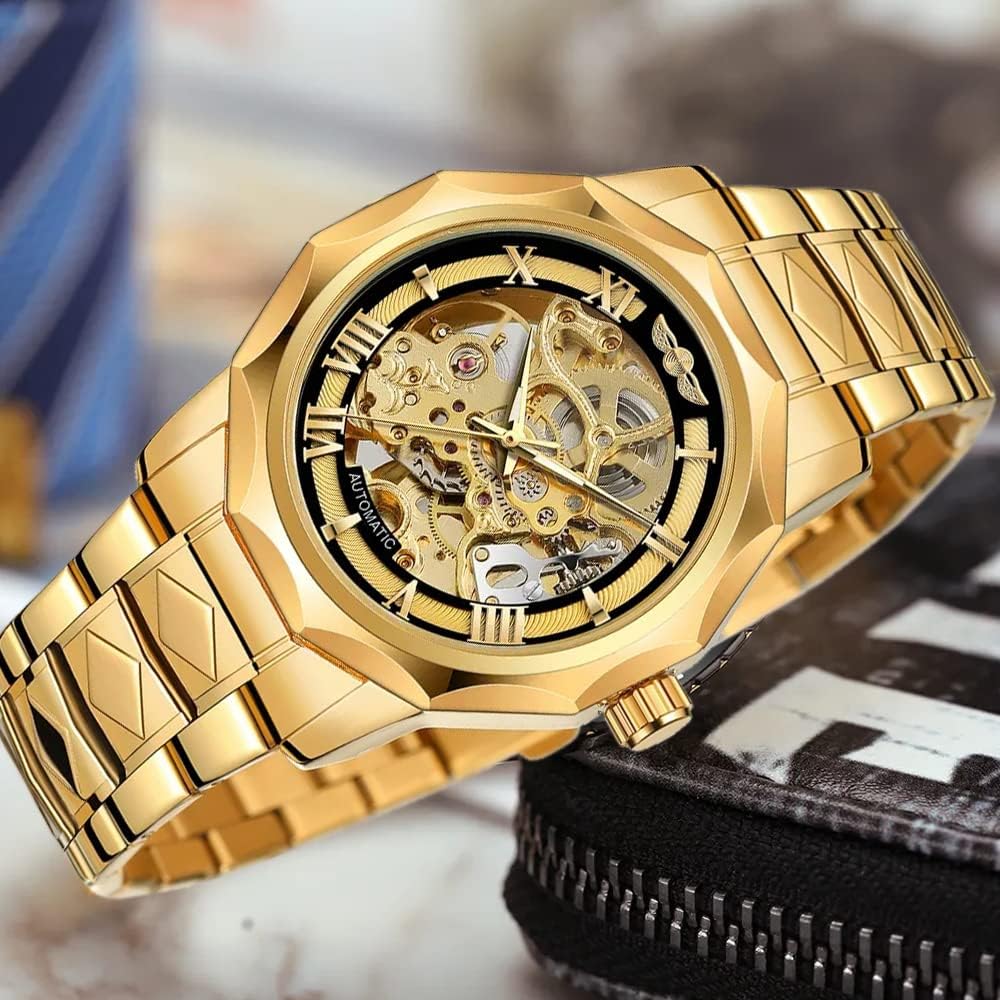 Relojes mecánicos para hombre Tiong, reloj esqueleto automático de lujo para hombres