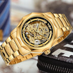 Relojes mecánicos para hombre Tiong, reloj esqueleto automático de lujo para hombres