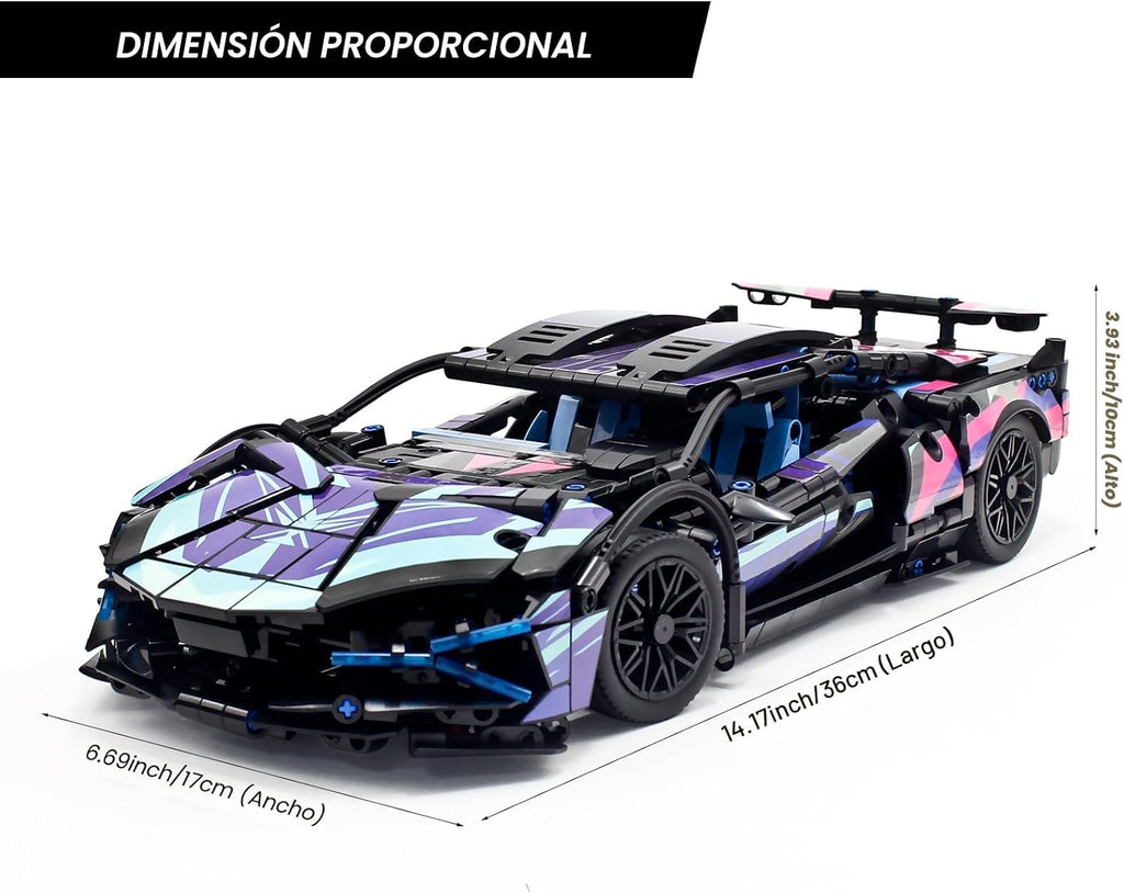 Juego de construcción de coches a control remoto, kit de construcción de