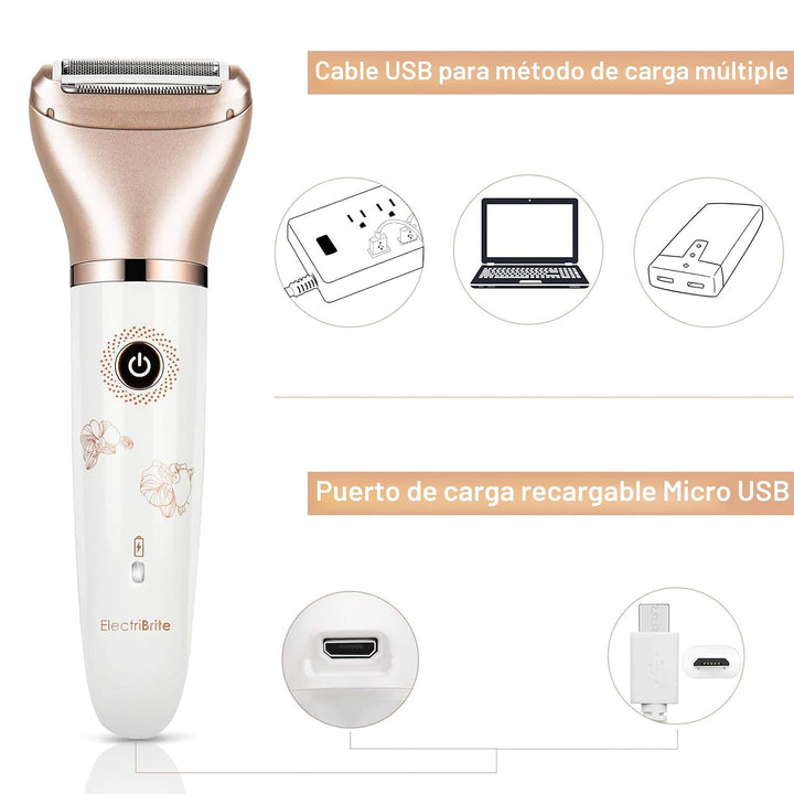 Maquinilla de afeitar eléctrica para mujer \u2013 Sin dolor 2 en 1...