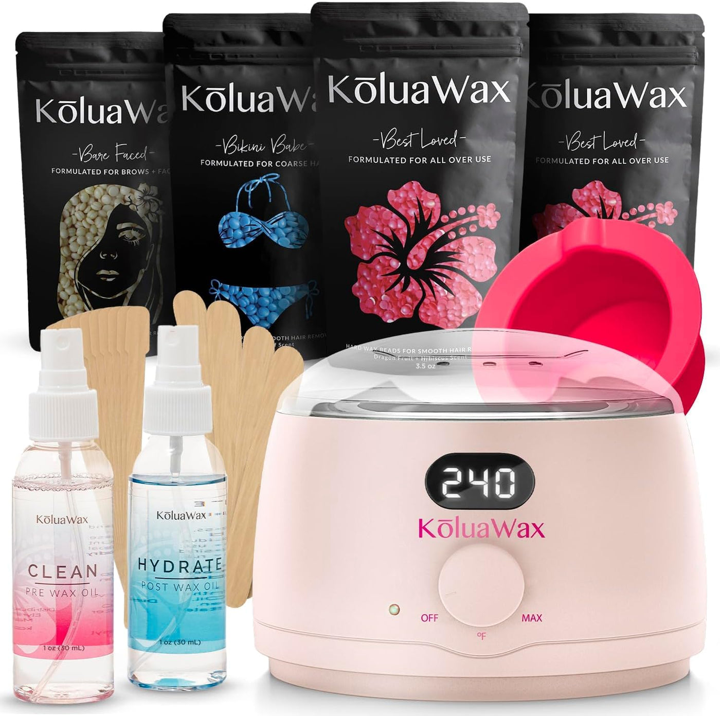 KoluaWax Kit de Cera Premium para Mujeres - Apto para Principiantes...