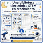 Telescopio para niños, 1.969 in, 100 x telescopio de plata para