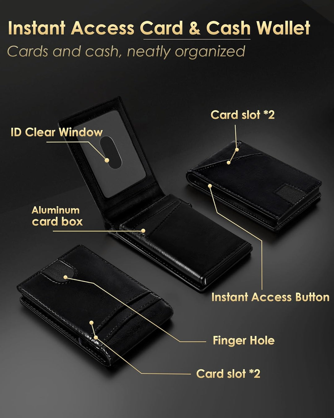 QLD Cartera para hombres \u2013 Bloqueo RFID [funcional y práctico]...
