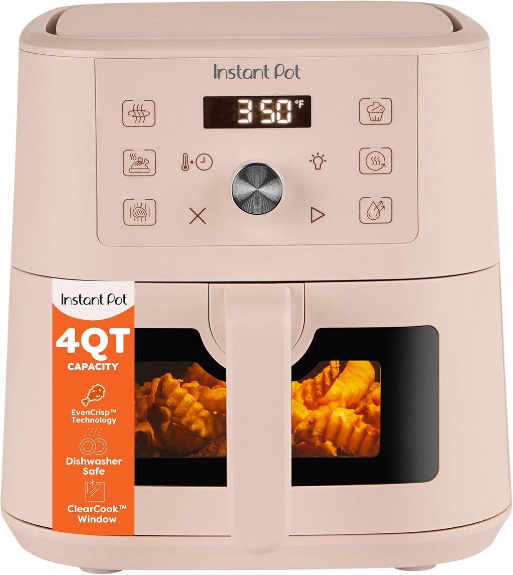 Instant Pot 4Qt VORTEX - Mini freidora de aire 6 en 1, opciones de programa personalizadas, freír al aire, asar, asar, deshidratar, hornear, recalentar, agua de rosas, 4 cuartos