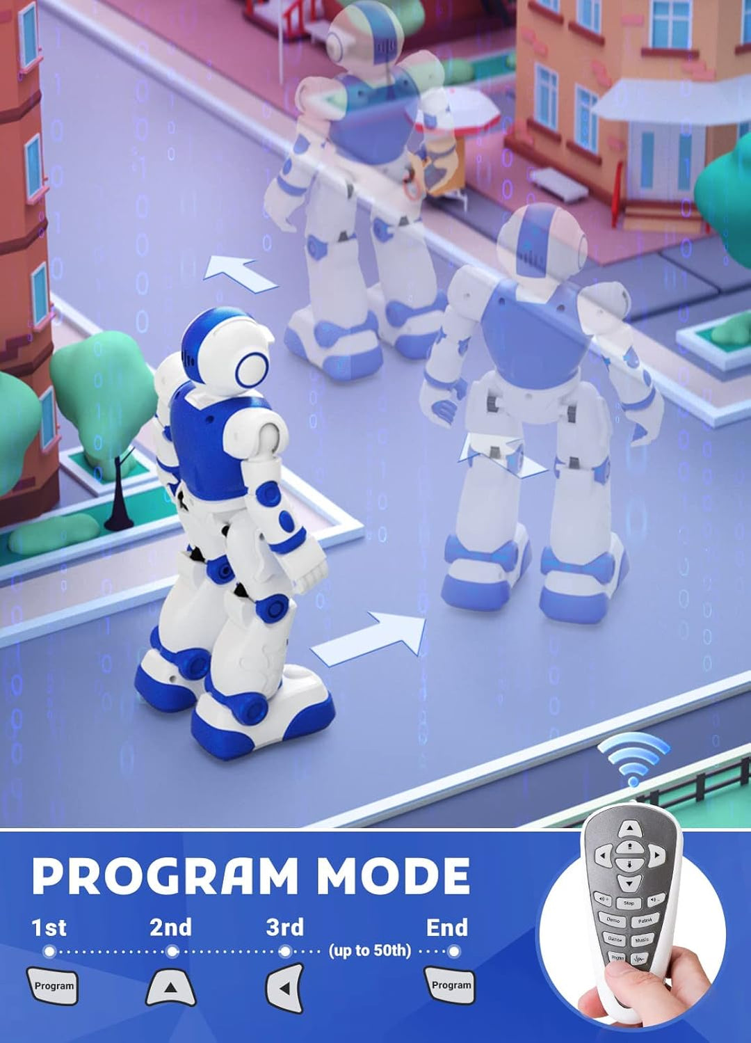 EduCuties Juguetes robot para niños, control remoto programable, in...