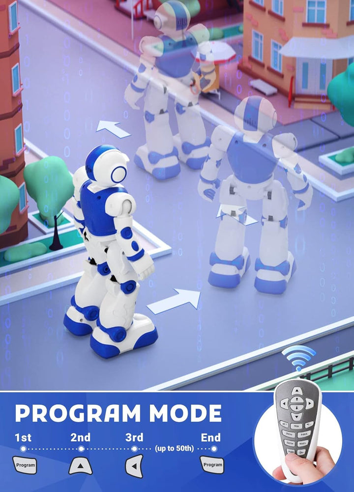 EduCuties Juguetes robot para niños, control remoto programable, in...